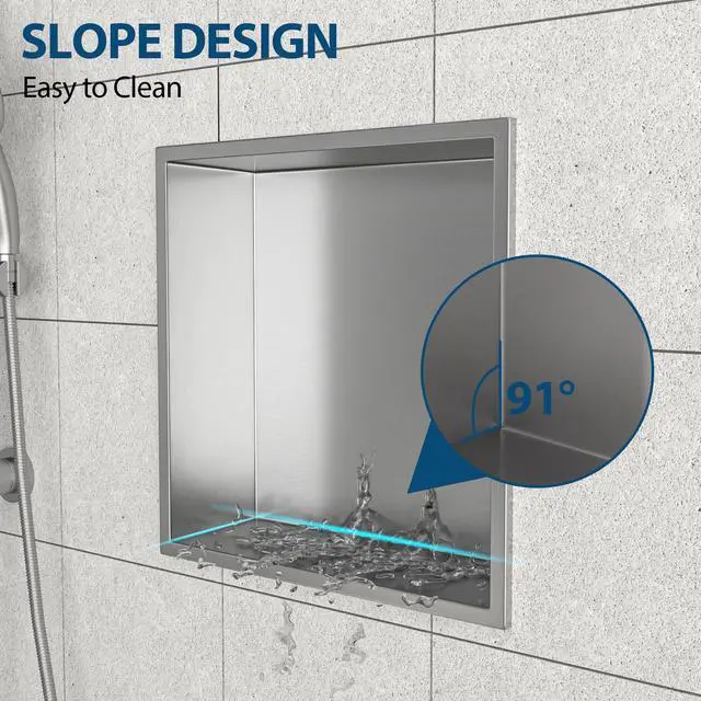 Alt view image 6 of 7 - 12" x 12" Stainless Steel Shower Niche, Brushed Nickel