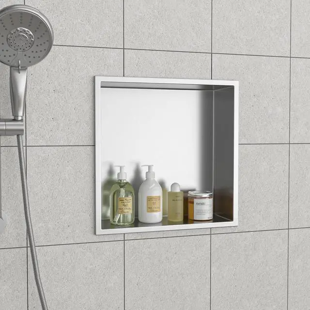 Alt view image 5 of 7 - 12" x 12" Stainless Steel Shower Niche, Brushed Nickel