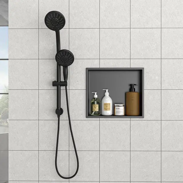 Alt view image 4 of 7 - 15" x 13" Stainless Steel Shower Niche, Gunmetal Black