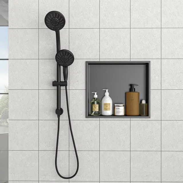 Alt view image 4 of 7 - 17" x 15" Stainless Steel Shower Niche, Gunmetal Black