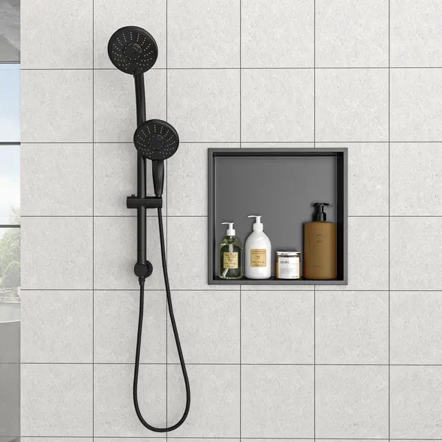 Alt view image 5 of 7 - 15" x 15" Stainless Steel Shower Niche, Gunmetal Black