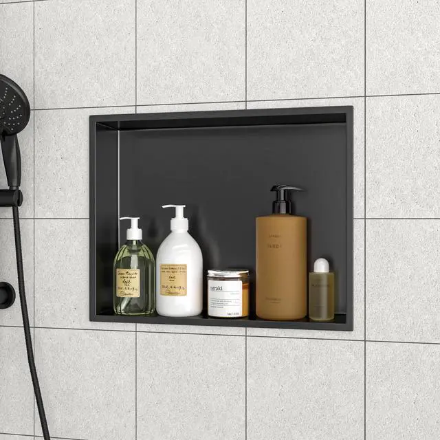 Alt view image 5 of 7 - 19" x 15" Stainless Steel Shower Niche, Gunmetal Black