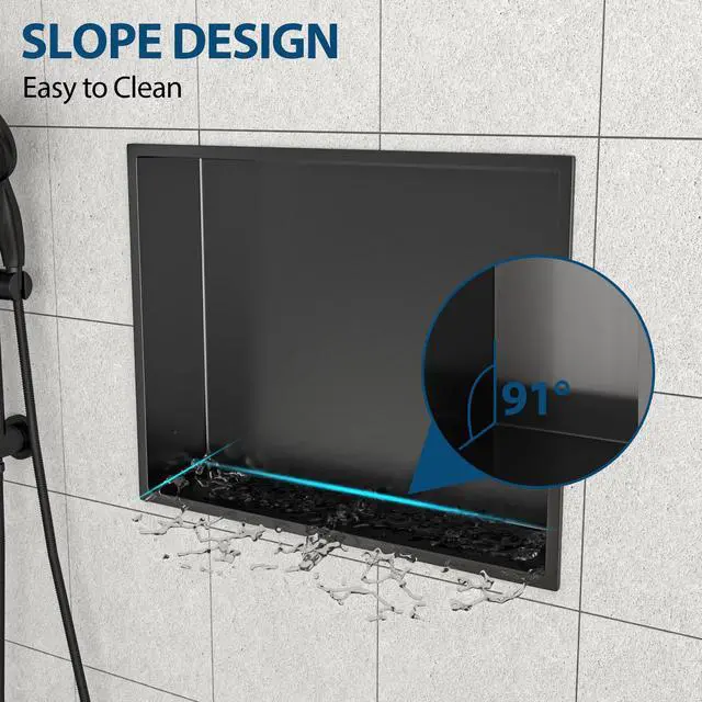Alt view image 6 of 7 - 19" x 15" Stainless Steel Shower Niche, Gunmetal Black