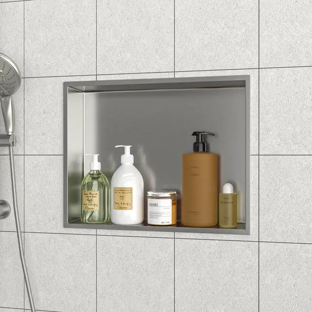 Alt view image 2 of 7 - 19" x 15" Stainless Steel Shower Niche, Brushed Nickel