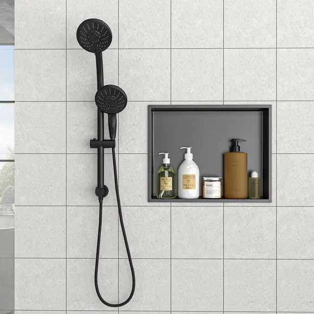 Alt view image 4 of 7 - 19" x 15" Stainless Steel Shower Niche, Gunmetal Black