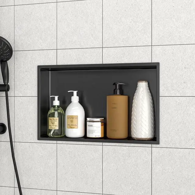 Alt view image 4 of 7 - 21" x 13" Stainless Steel Shower Niche, Gunmetal Black