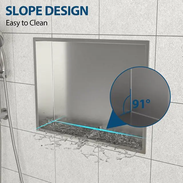 Alt view image 6 of 7 - 19" x 15" Stainless Steel Shower Niche, Brushed Nickel