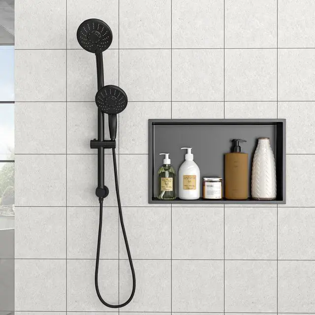 Alt view image 5 of 7 - 21" x 13" Stainless Steel Shower Niche, Gunmetal Black