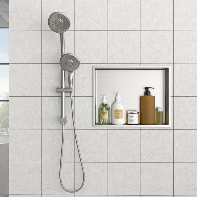 Alt view image 5 of 7 - 19" x 15" Stainless Steel Shower Niche, Brushed Nickel