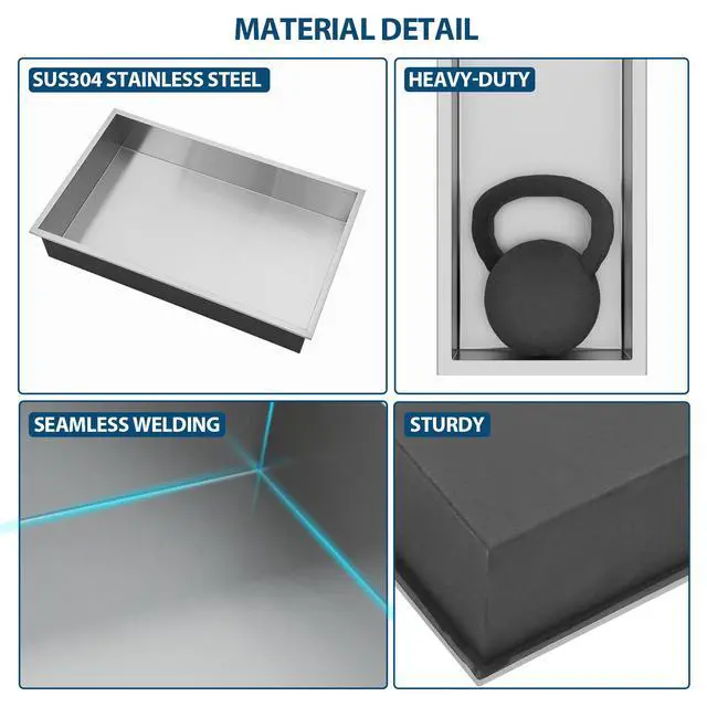 Alt view image 7 of 7 - 21" x 13" Stainless Steel Shower Niche, Brushed Nickel