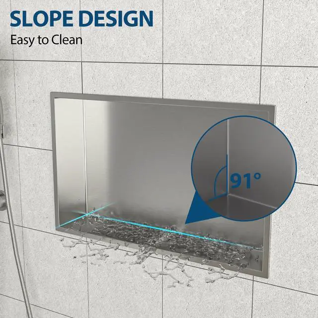 Alt view image 6 of 7 - 21" x 13" Stainless Steel Shower Niche, Brushed Nickel