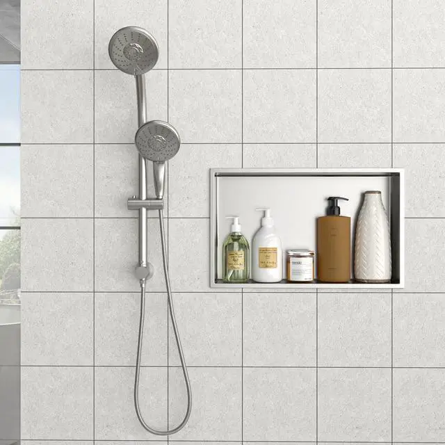 Alt view image 4 of 7 - 21" x 13" Stainless Steel Shower Niche, Brushed Nickel