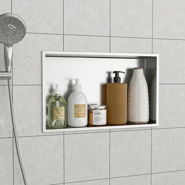 Alt view image 2 of 7 - 21" x 13" Stainless Steel Shower Niche, Brushed Nickel