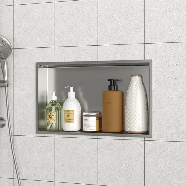 Alt view image 5 of 7 - 21" x 13" Stainless Steel Shower Niche, Brushed Nickel
