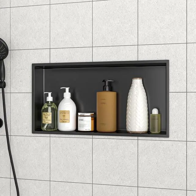 Alt view image 5 of 7 - 25" x 13" Stainless Steel Shower Niche, Gunmetal Black