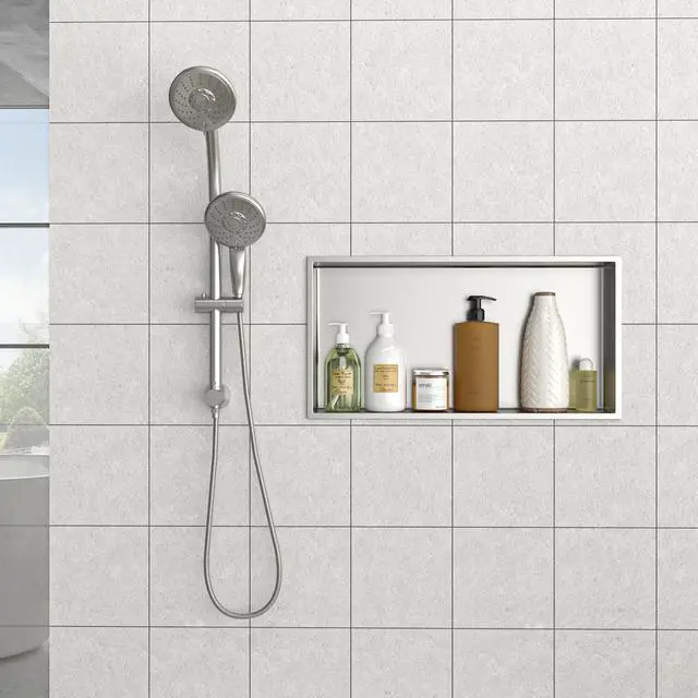Alt view image 4 of 7 - 25" x 13" Stainless Steel Shower Niche, Brushed Nickel
