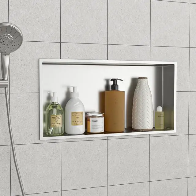 Alt view image 5 of 7 - 25" x 13" Stainless Steel Shower Niche, Brushed Nickel