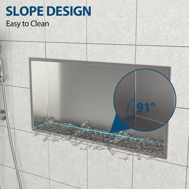 Alt view image 6 of 7 - 25" x 13" Stainless Steel Shower Niche, Brushed Nickel