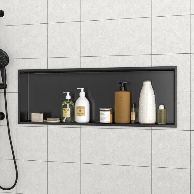 Alt view image 2 of 7 - 37" x 13" Stainless Steel Shower Niche, Gunmetal Black