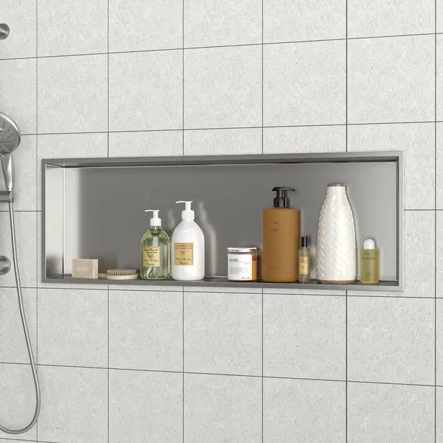 Alt view image 2 of 7 - 37" x 13" Stainless Steel Shower Niche, Brushed Nickel