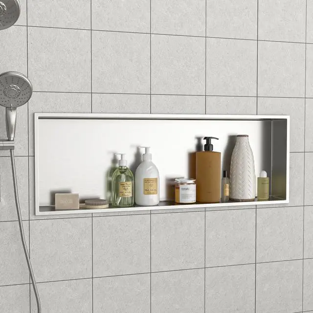 Alt view image 5 of 7 - 37" x 13" Stainless Steel Shower Niche, Brushed Nickel