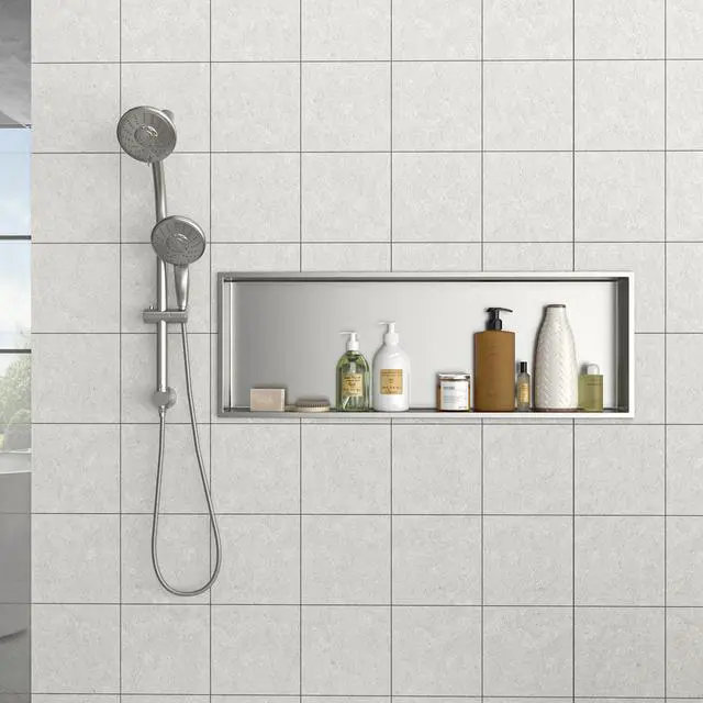 Alt view image 4 of 7 - 37" x 13" Stainless Steel Shower Niche, Brushed Nickel