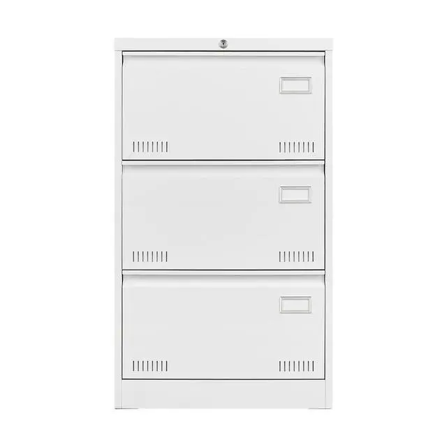Alt view image 6 of 7 - Filing Cabinet Lateral File Cabinet 3 Drawer, White Filing Cabinets with Lock, Locking Metal File Cabinets Three Drawer Office Cabinet for Legal/Letter/A4/F4 Home Offic