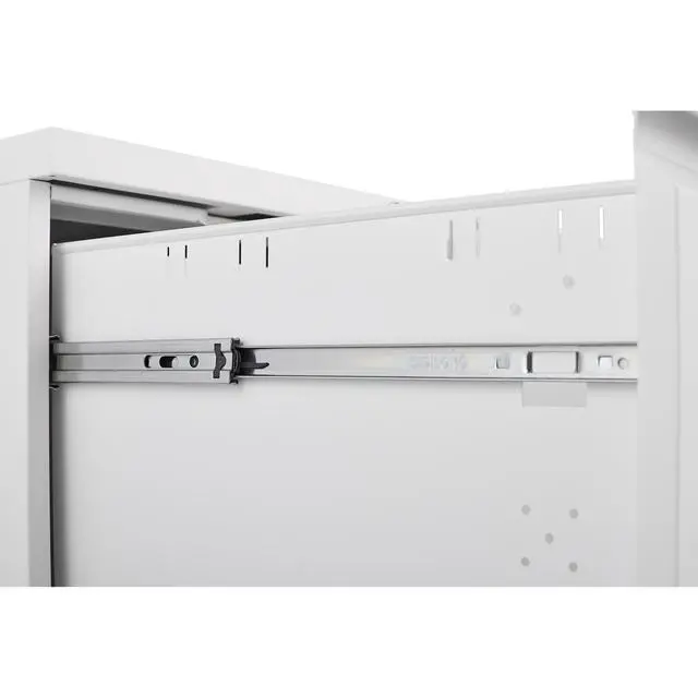 Alt view image 5 of 7 - White 2 Drawer Lockable Mobile File Cabinet, Under Desk Steel Storage for Legal & Letter Size Files