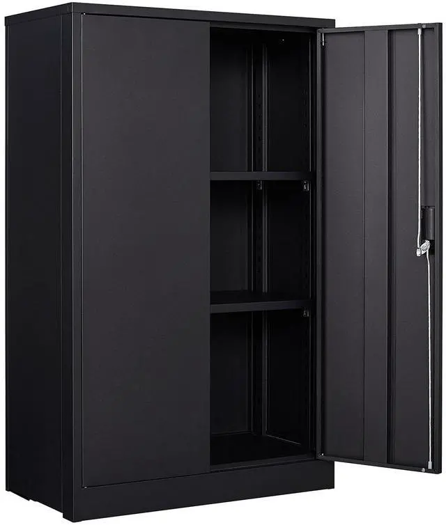 Main image of Metal Storage Cabinet with Locking Doors and Adjustable Shelf, Folding Filing Storage Cabinet , Folding Storage Locker Cabinet for Home Office,School,Garage, Black