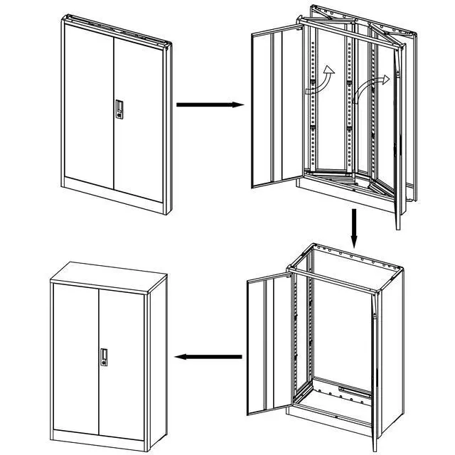 Alt view image 4 of 7 - Metal Storage Cabinet with Locking Doors and Adjustable Shelf, Folding Filing Storage Cabinet , Folding Storage Locker Cabinet for Home Office,School,Garage, Black