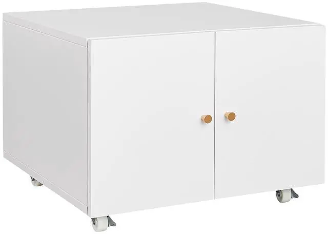 Main image of White Metal Printer Stand with Storage Mobile Printer Tables for Small Spaces with Door Adjustable Shelf File Cabinet on Wheels for Home Office.
