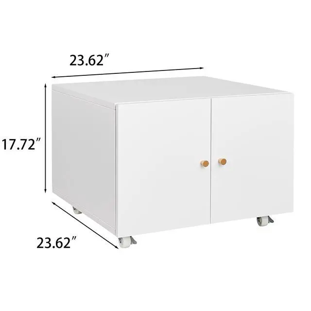 Alt view image 3 of 7 - White Metal Printer Stand with Storage Mobile Printer Tables for Small Spaces with Door Adjustable Shelf File Cabinet on Wheels for Home Office.