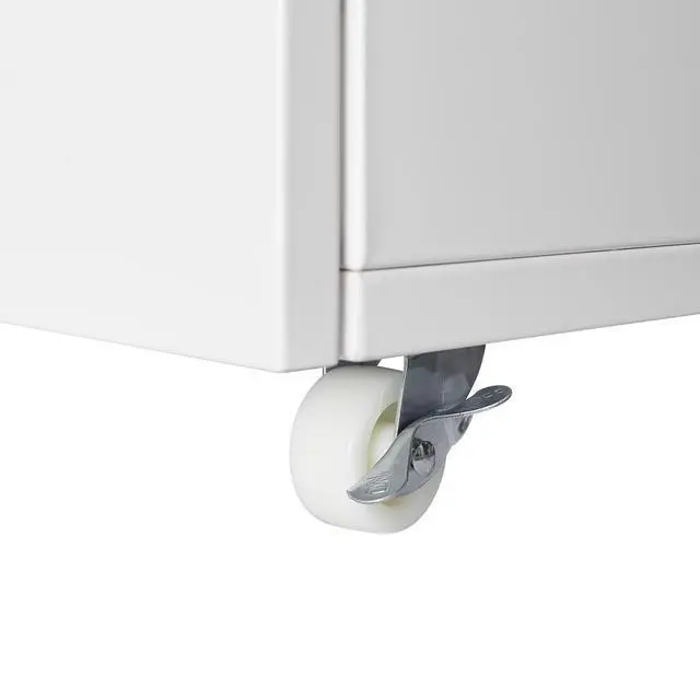 Alt view image 6 of 7 - White Metal Printer Stand with Storage Mobile Printer Tables for Small Spaces with Door Adjustable Shelf File Cabinet on Wheels for Home Office.