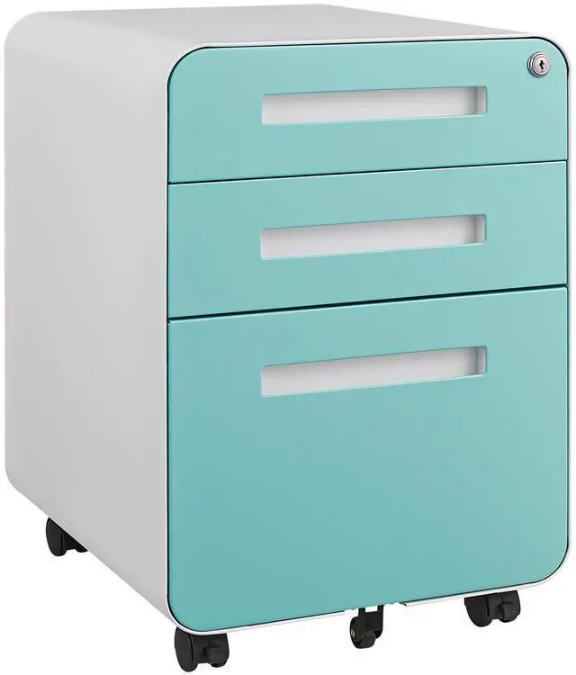 Main image of 3 Drawer Mobile File Cabinet, Simple Style Multi-Functional Storage Cabinet with 5-Wheel Anti-Tilting Design, Cold Rolled Steel for Legal, Letter, A4 Files
