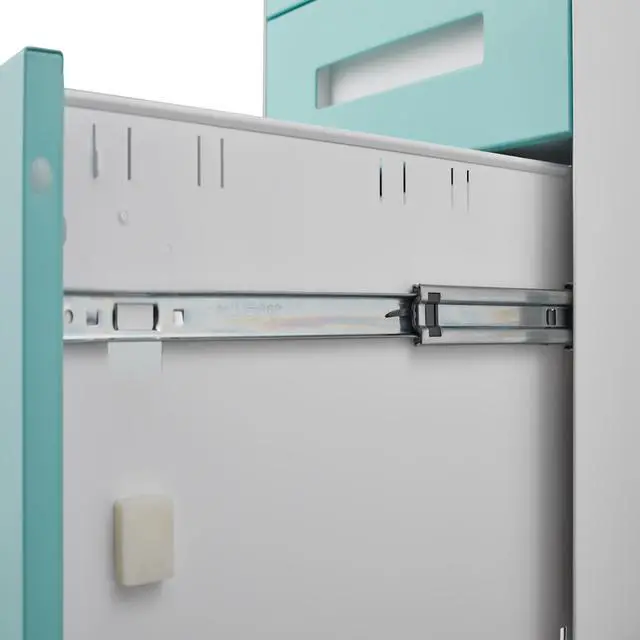 Alt view image 7 of 7 - 3 Drawer Mobile File Cabinet, Simple Style Multi-Functional Storage Cabinet with 5-Wheel Anti-Tilting Design, Cold Rolled Steel for Legal, Letter, A4 Files