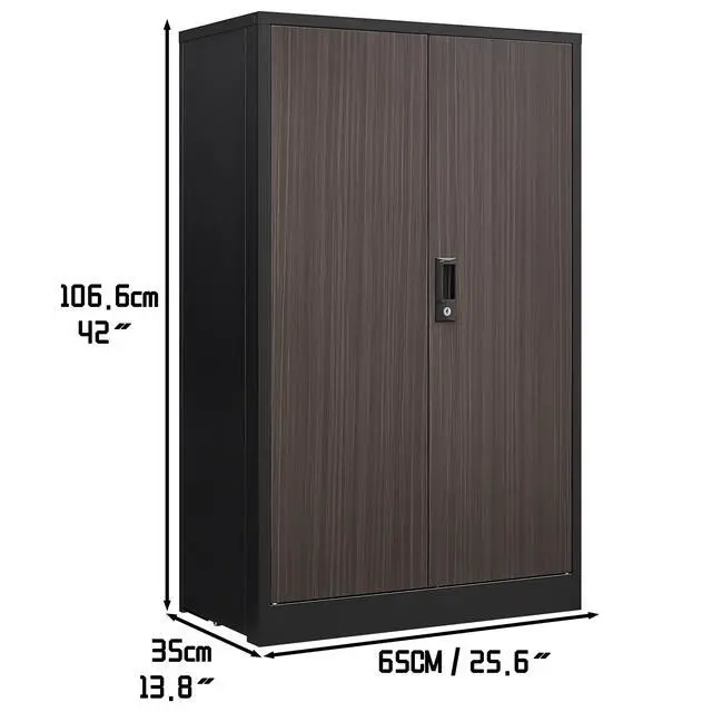 Alt view image 3 of 7 - Metal Storage Cabinet with Locking Doors and Adjustable Shelf, Folding Filing Storage Cabinet , Folding Storage Locker Cabinet for Home Office,School,Garage, Black