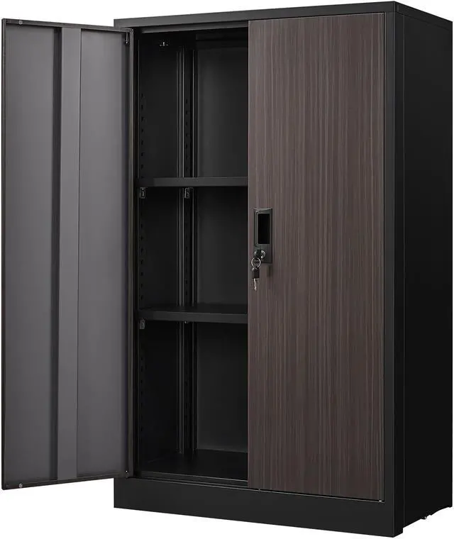 Main image of Metal Storage Cabinet with Locking Doors and Adjustable Shelf, Folding Filing Storage Cabinet , Folding Storage Locker Cabinet for Home Office,School,Garage, Black