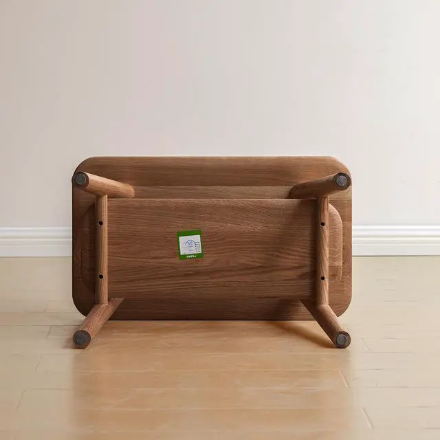 Alt view image 6 of 7 - (Walnut Color) Natural Solid Wood Shoe Stool With Cloth Hanger, Mid-Century Modern Storage Bench with High Rebound Sponge Cushion for Entryway and Living Spaces