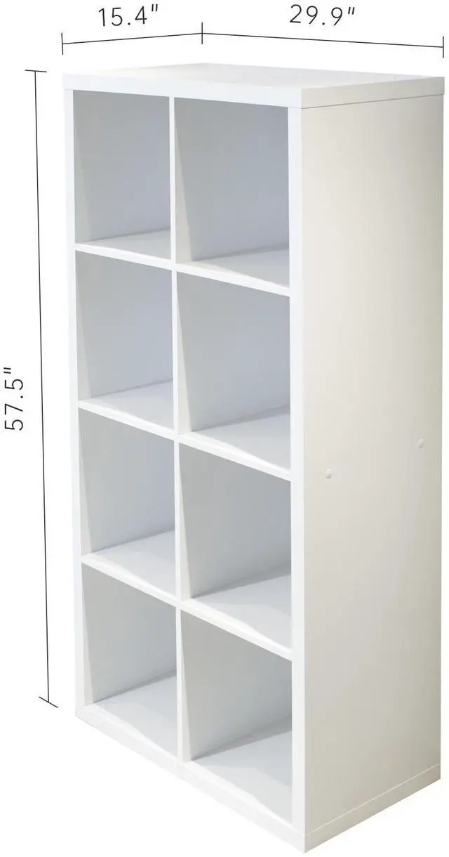 Alt view image 6 of 6 - Smart Cube 8-Cube Organizer Storage with Opened Back Shelves,2 X 4 Cube Bookcase Book Shleves for Home, Office (White)