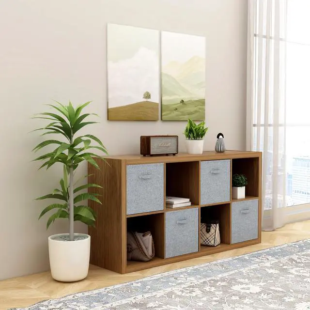 Alt view image 2 of 7 - Smart Cube 8-Cube Organizer Storage with Opened Back Shelves,2 X 4 Cube Bookcase Book Shleves for Home, Office ,Walnut Color