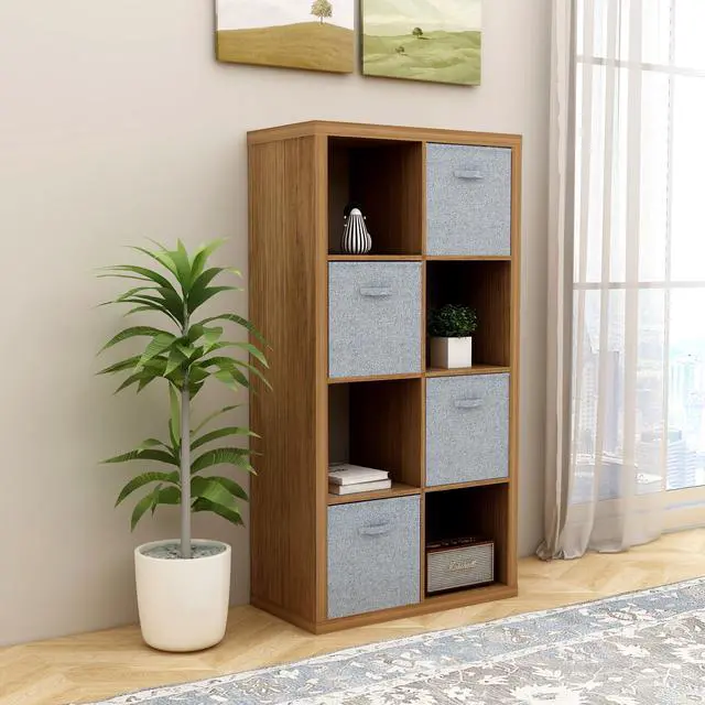 Main image of Smart Cube 8-Cube Organizer Storage with Opened Back Shelves,2 X 4 Cube Bookcase Book Shleves for Home, Office ,Walnut Color