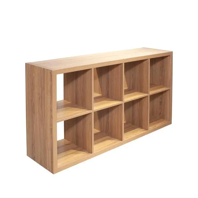 Alt view image 7 of 7 - Smart Cube 8-Cube Organizer Storage with Opened Back Shelves,2 X 4 Cube Bookcase Book Shleves for Home, Office ,Walnut Color