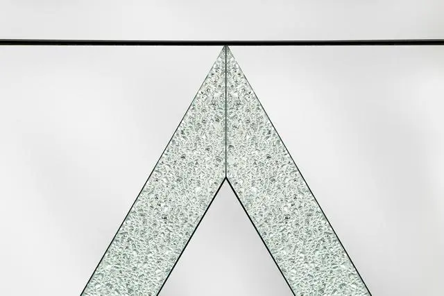 Alt view image 7 of 7 - Storage Cabinet With Mirror Trim And Diamond Shape Design Spliced Combination For Living Room, Dining Room, Entryway, Kitchen