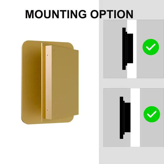 Alt view image 7 of 7 - 20x30 Inch Recessed Metal Framed Medicine Cabinet with Mirror and Adjustable Shelves Black Wall Mirror with Storage for Bathroom, Matte Gold