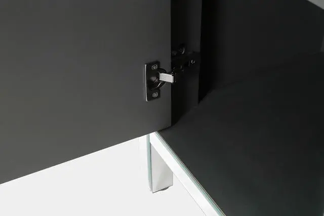Alt view image 6 of 7 - Storage Cabinet With Mirror Trim And Diamond Shape Design Spliced Combination For Living Room, Dining Room, Entryway, Kitchen