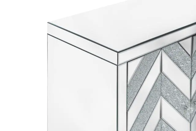 Alt view image 7 of 7 - Storage Cabinet with Mirror Trim and M Shape Design Spliced Combination For Living Room, Dining Room, Entryway, Kitchen