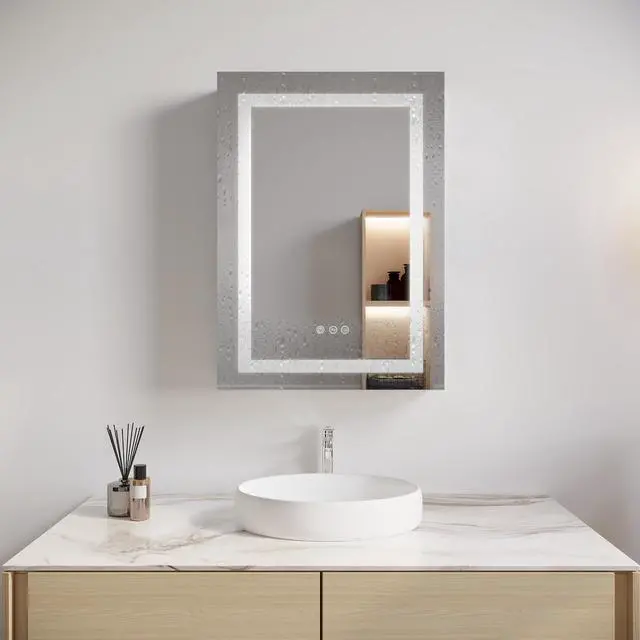 Main image of 26x20 inch Bathroom Medicine Cabinet with LED Mirror, Anti-Fog, Waterproof, 3000K~6000K Single Door Lighted Bathroom Cabinet with Touch Swich, Dimmable,Recessed or Surface Mount (Left Door)