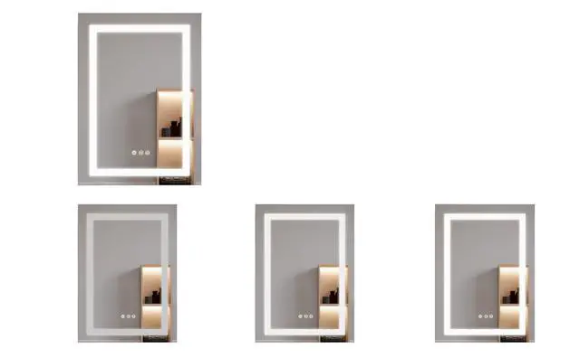 Alt view image 3 of 7 - 26x20 inch Bathroom Medicine Cabinet with LED Mirror, Anti-Fog, Waterproof, 3000K~6000K Single Door Lighted Bathroom Cabinet with Touch Swich, Dimmable,Recessed or Surface Mount (Right Door)