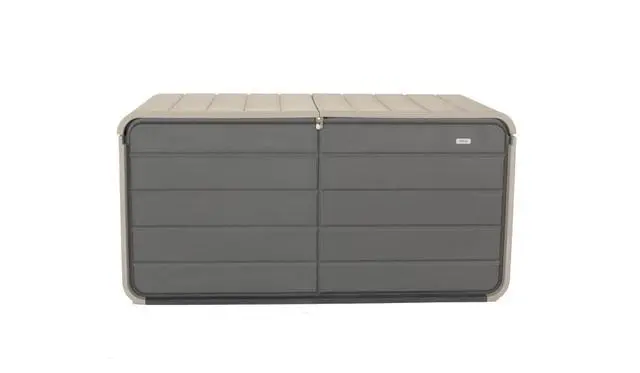 Alt view image 3 of 7 - 200 Gallon Plastic Deck Box, Large Patio Storage Box with Lock, Wheels & Waterproof Lid for Outdoor Cushions, Garden and Pool Supplies (Gray)
