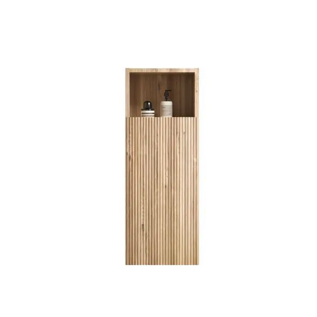 Alt view image 7 of 7 - CC1014S112310 Rough Oak&Rough Oak Bathroom Floating Side Cabinet, Wall-mounted Bathroom Storage Cabinet for Small Space, KD